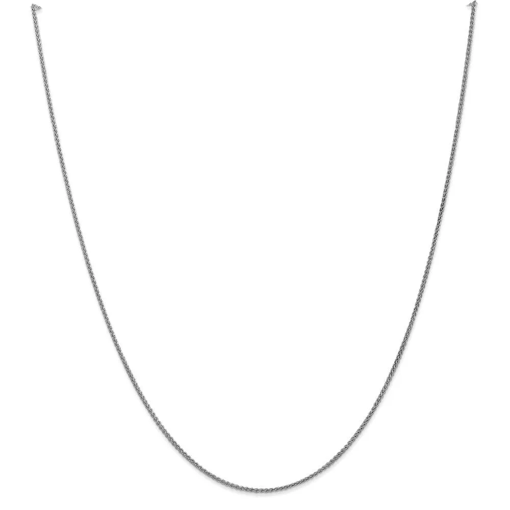 1.25mm 10k White Gold Solid Spiga Chain Necklaces