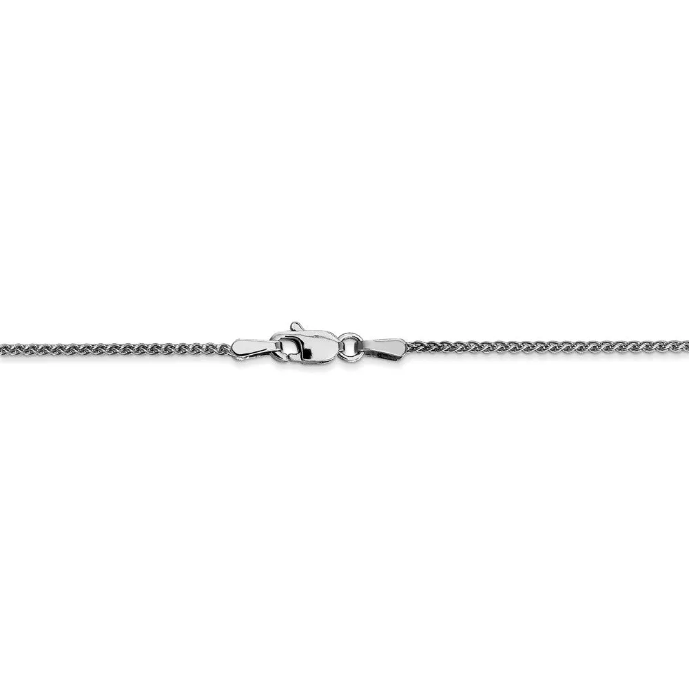 1.25mm 10k White Gold Solid Spiga Chain Necklaces