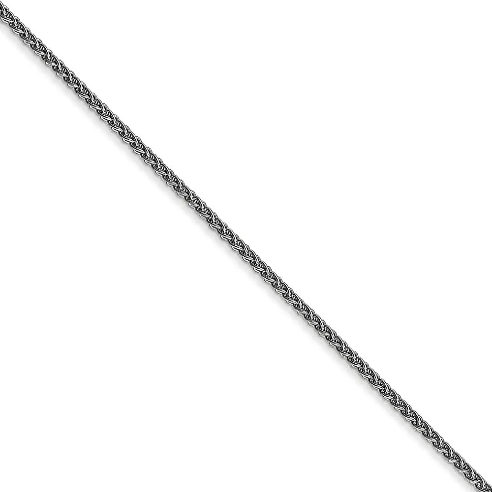 1.25mm 10k White Gold Solid Spiga Chain Necklaces