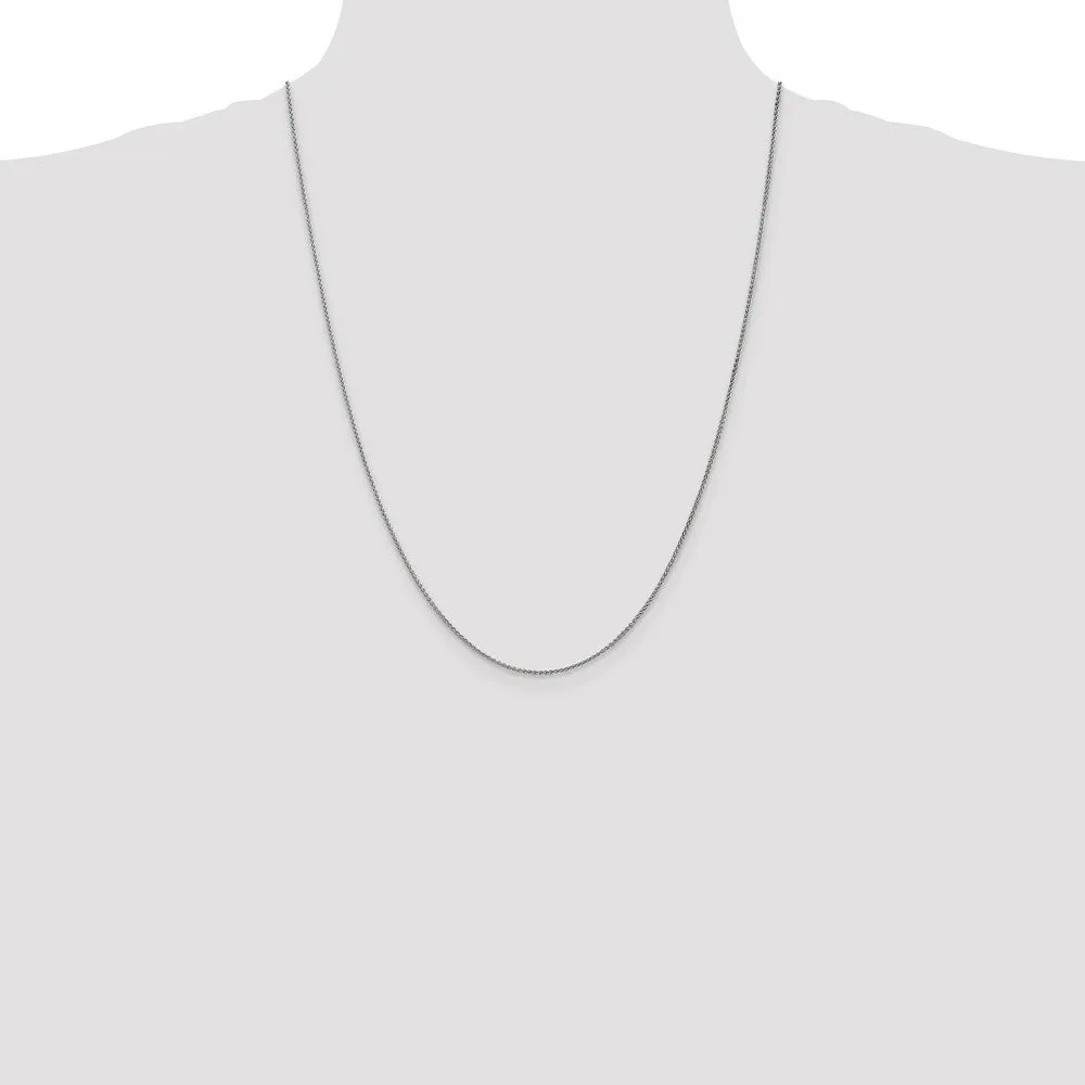 1.25mm 10k White Gold Solid Spiga Chain Necklaces