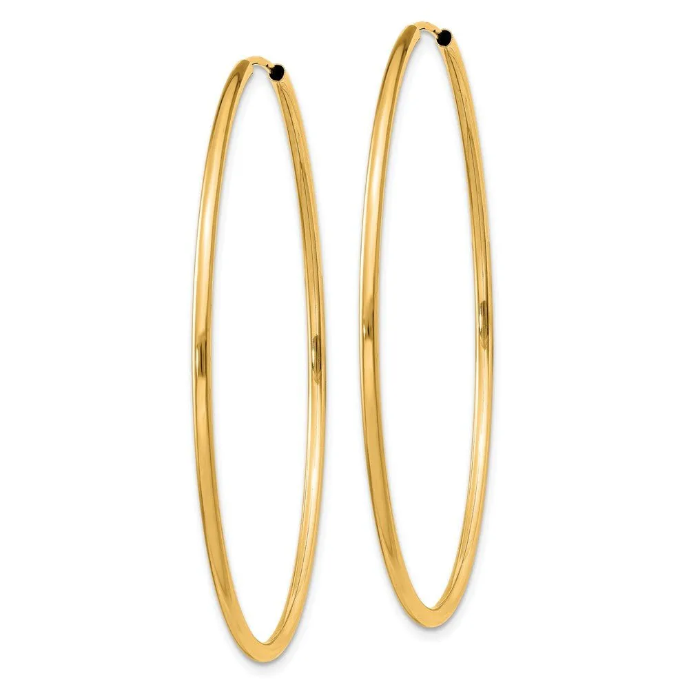 1.5mm x 48mm 14k Yellow Gold Polished Round Endless Hoop Earrings