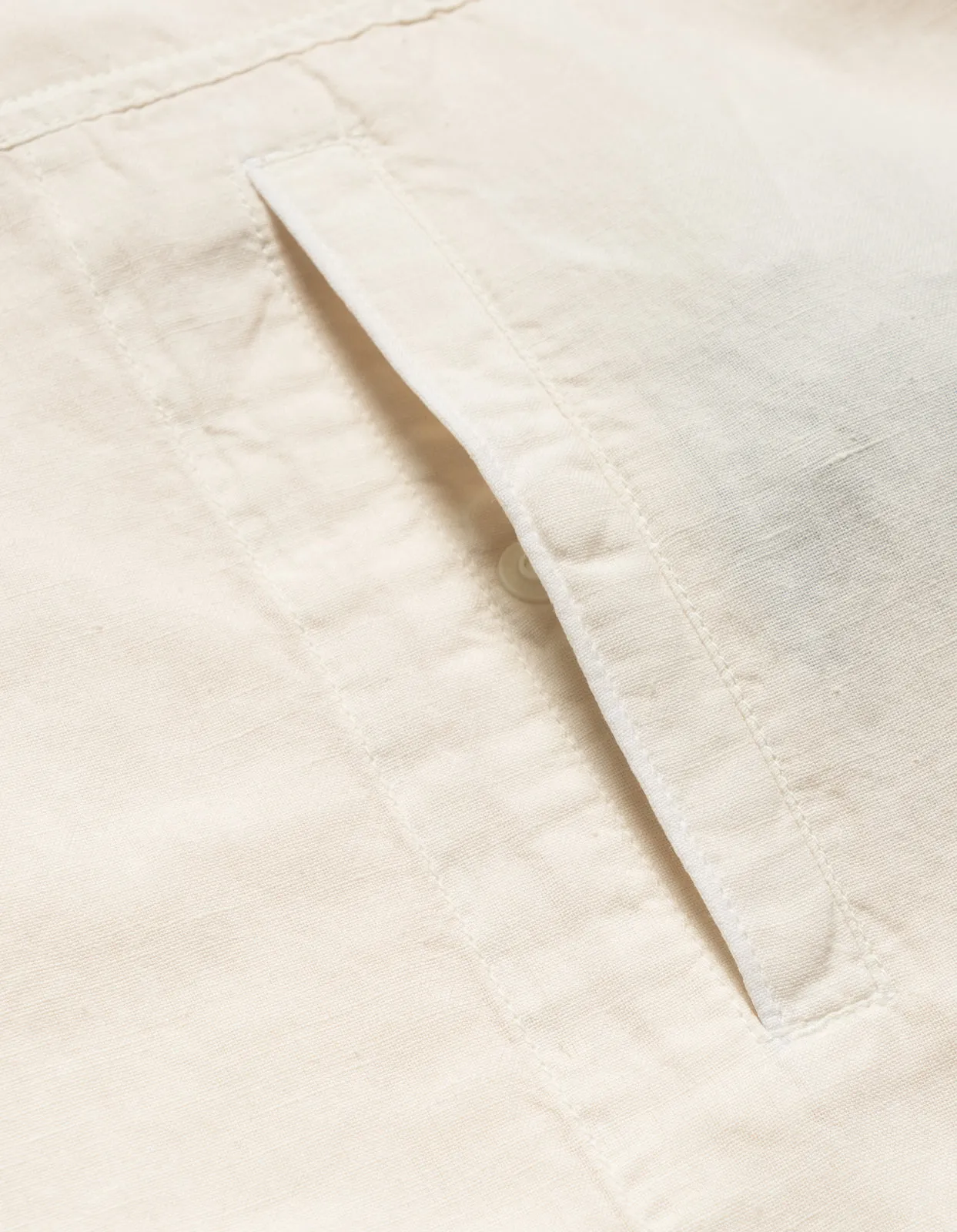5120 Hemp Asym Monk Shirt Ecru