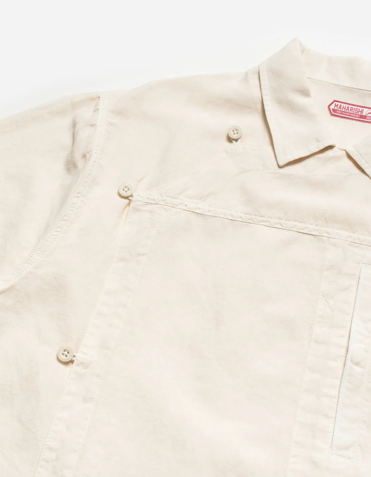 5120 Hemp Asym Monk Shirt Ecru