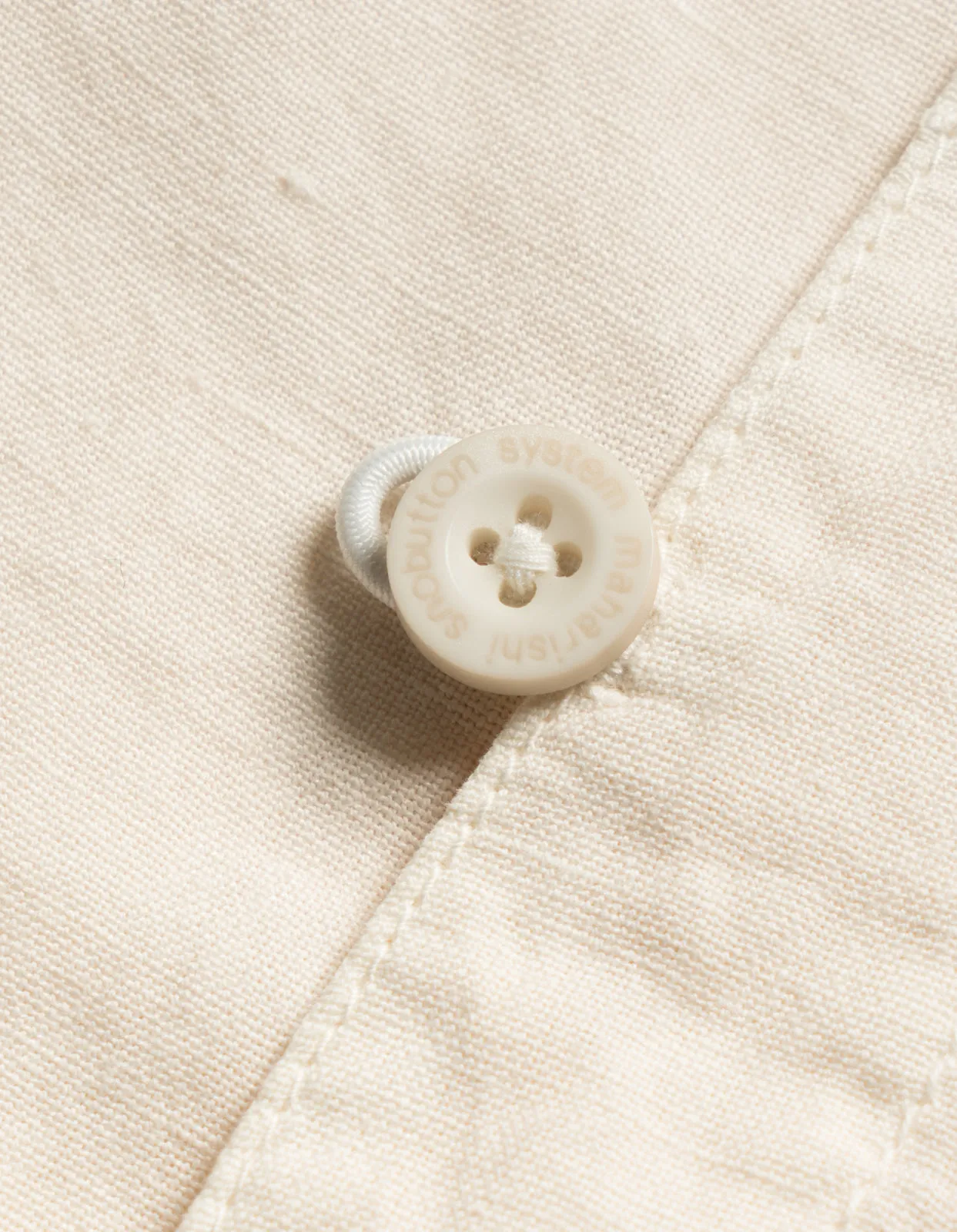 5120 Hemp Asym Monk Shirt Ecru