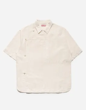 5120 Hemp Asym Monk Shirt Ecru