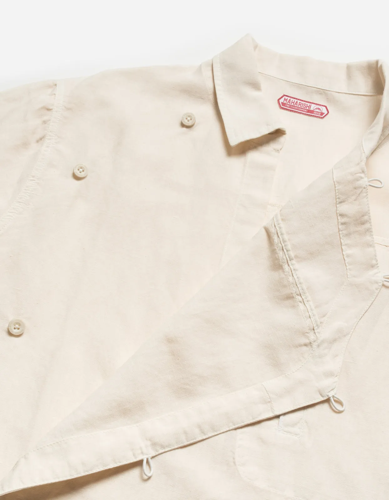5120 Hemp Asym Monk Shirt Ecru