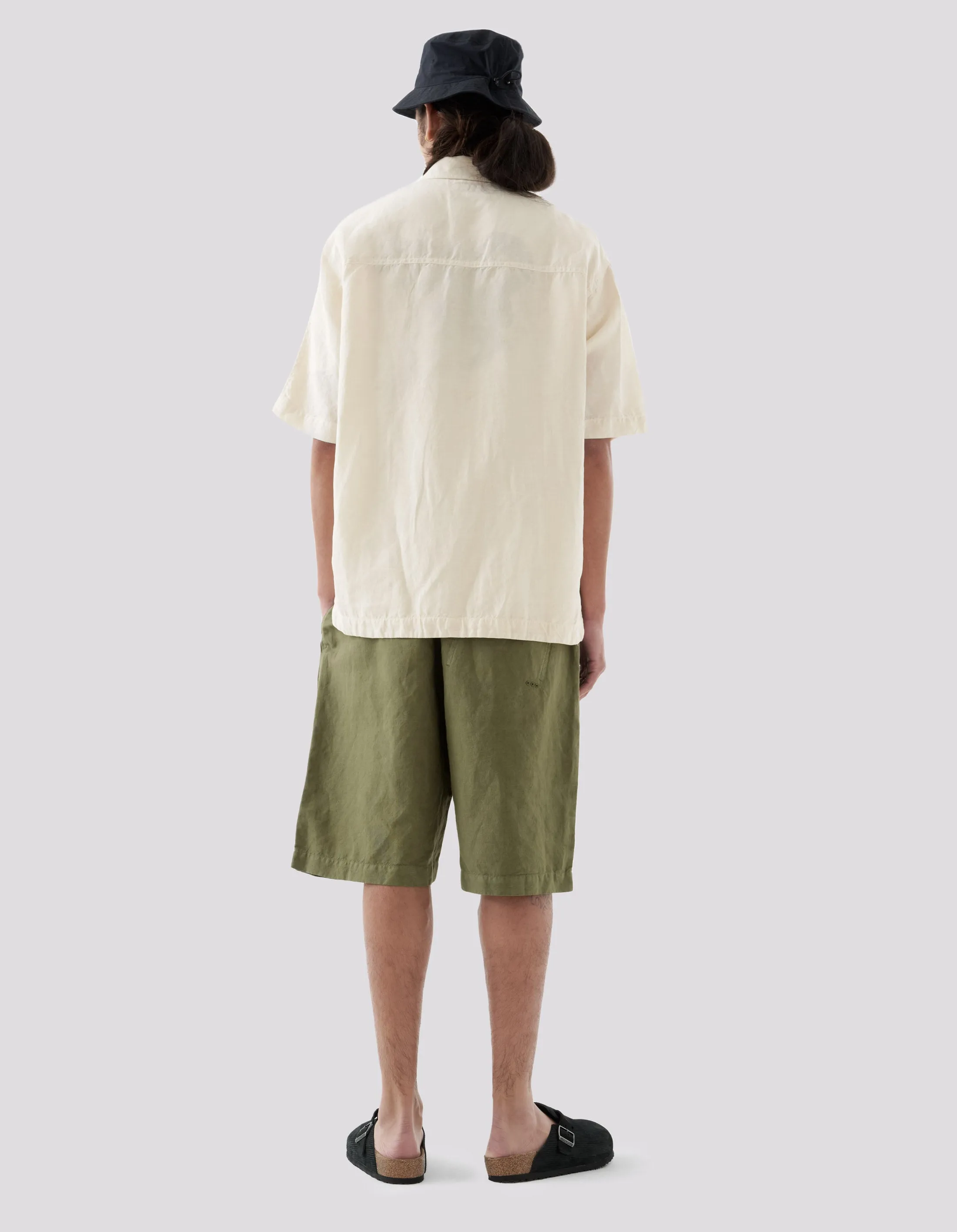 5120 Hemp Asym Monk Shirt Ecru