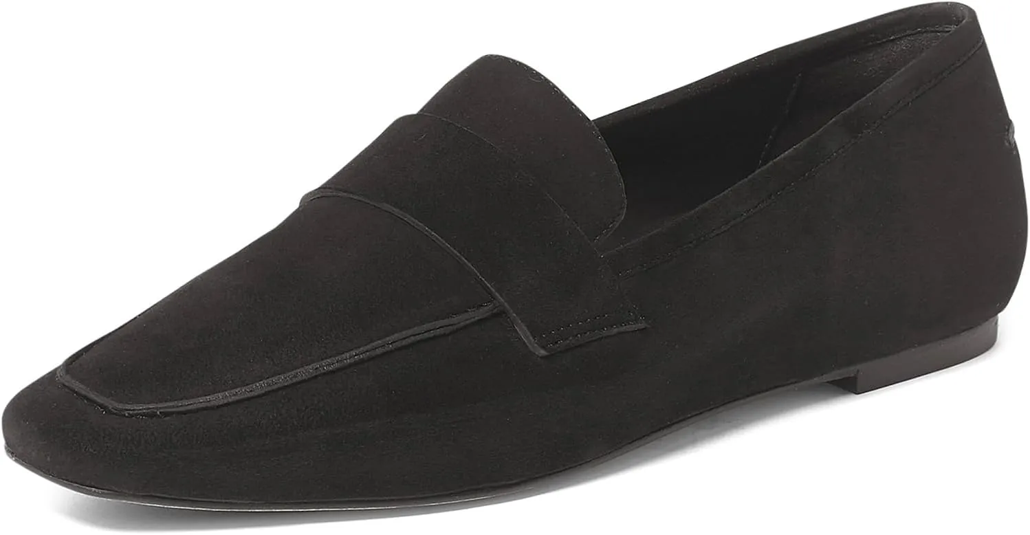 Anthony Veer Nancy Suede Loafers for Women | Handcrafted from Italian Leather | Piping Apron Detail | Contouring Ortholite Bedded Insoles | Stacked Leather Heel