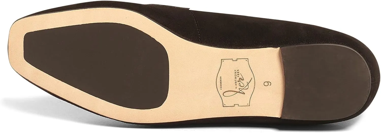 Anthony Veer Nancy Suede Loafers for Women | Handcrafted from Italian Leather | Piping Apron Detail | Contouring Ortholite Bedded Insoles | Stacked Leather Heel