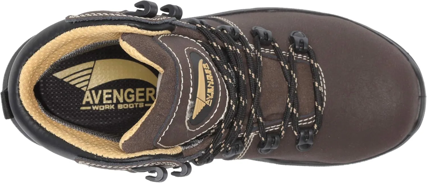 Avenger Work Boots Women's Foundation Internal Metatarsal Guard 6" Leather Carbon Toe Puncture Resistant Waterproof Eh Work Boots