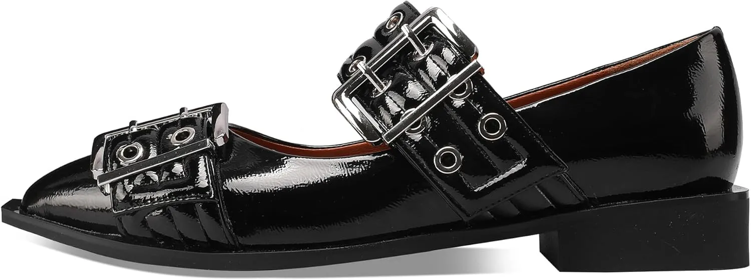 Ballerina Flats for Women Pointed Toe Flats With Studs Buckle Ballet Flats Comfortable low heeled flats