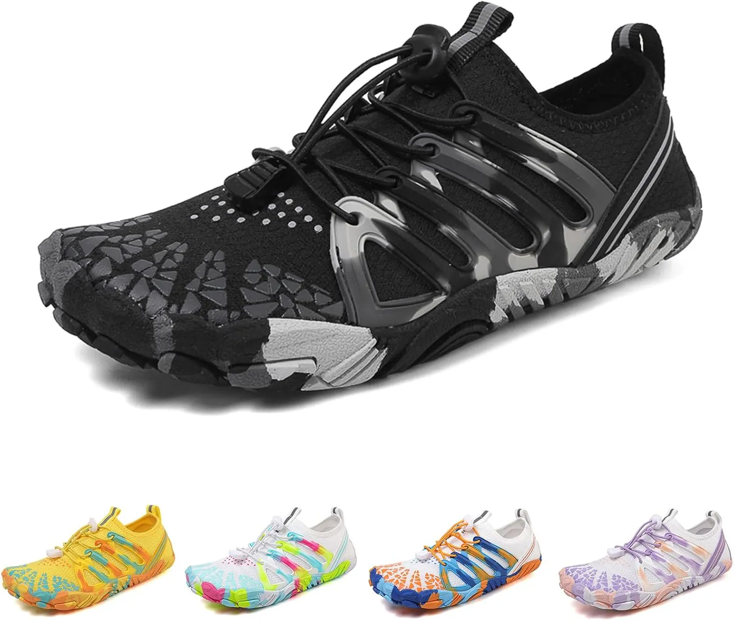 Barefoot Water Shoes for Women Men Wide Toe Quick-Dry Footwear Lightweight Mesh Breathable Aqua Shoes Beach Swim Yoga Exercise Surf Slip On Sneakers for Men Women