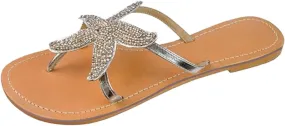 Beach Sandals for Woman Slip on Open Toe Cute Flats Elastic Strap Boho Summer Beach Shoes Dressy Comfortable Thong Flip Flops Fashion Slip on Sandals Vacation Casual Shoes