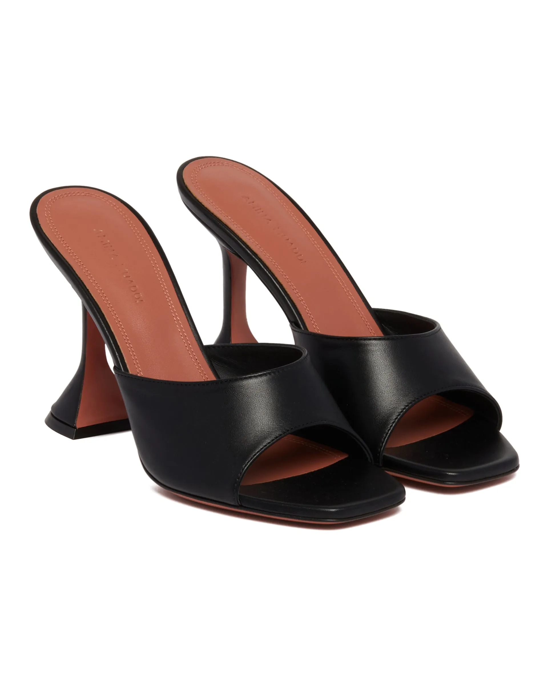 Black Leather Lupita Mules