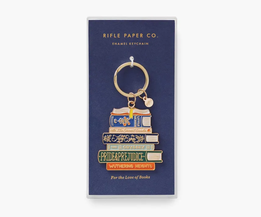 Book Club Enamel Keychain