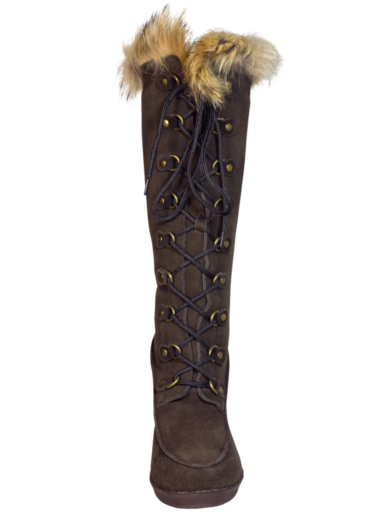 Botas de Invierno de Cuña de Piel Gamuza/Pelo de Zorro para Mujer 'Bearpaw' - ID: 7133