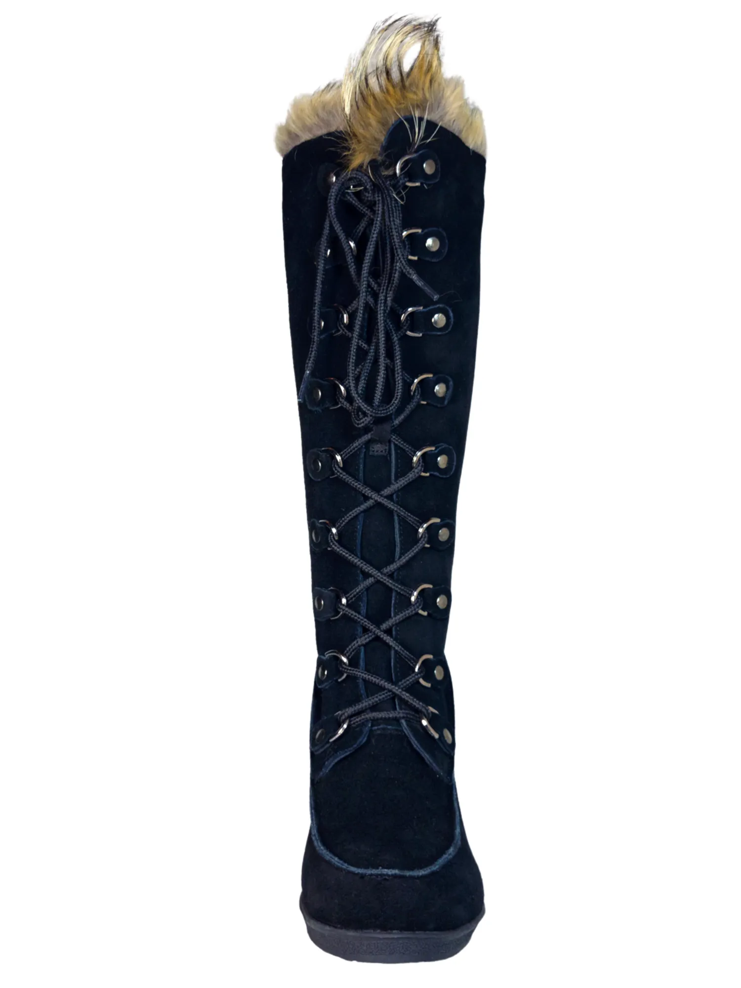 Botas de Invierno de Cuña de Piel Gamuza/Pelo de Zorro para Mujer 'Bearpaw' - ID: 7133