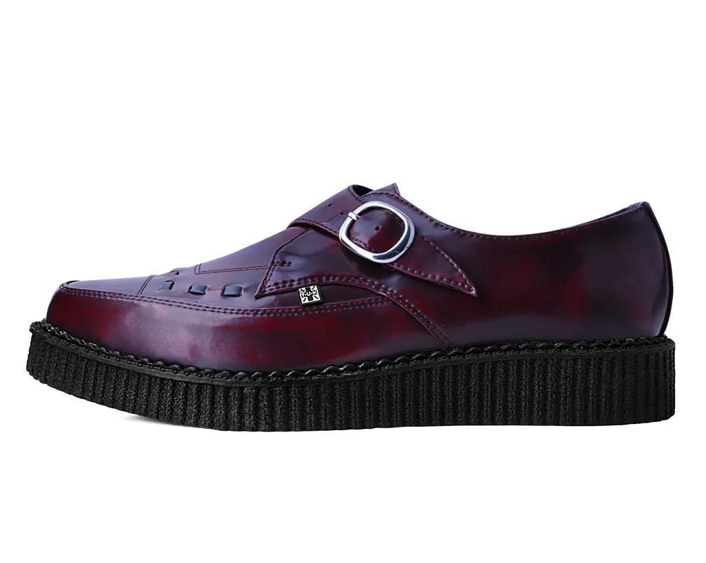 Burgundy Rub Off TUKskin™ Monk Buckle Creeper