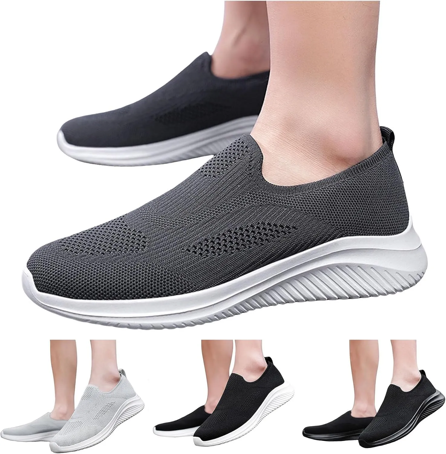 Casual Shoes Lace up Men Sports Shoes Fashionable New Pattern Simple Solid Color Comfortable Flat Bottom Lightweight Non