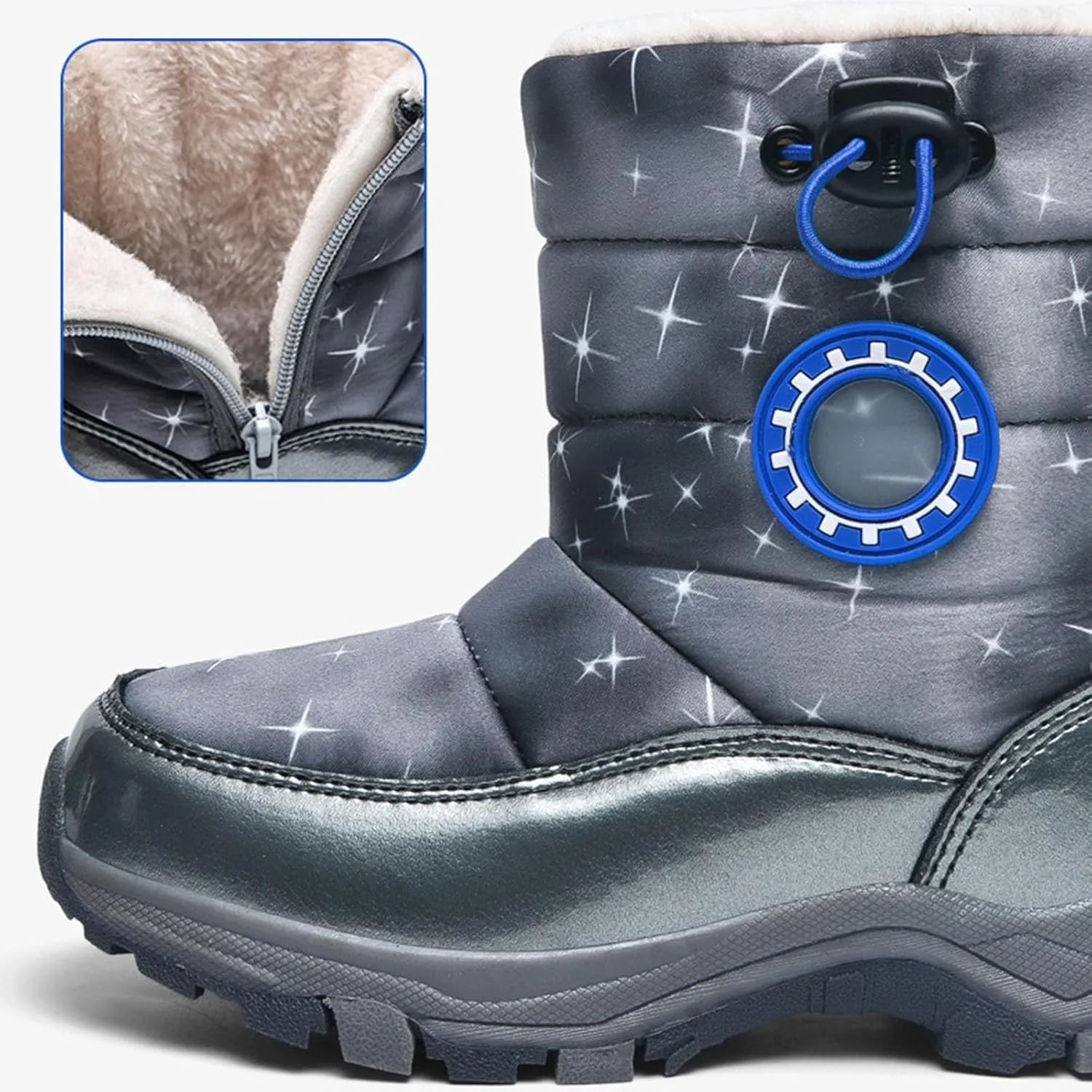 Children's Snow Boots Girls Cotton Boots Boys Padded Warm Winter Boots Cotton Boots Toddler Light up 12 Month Shoes