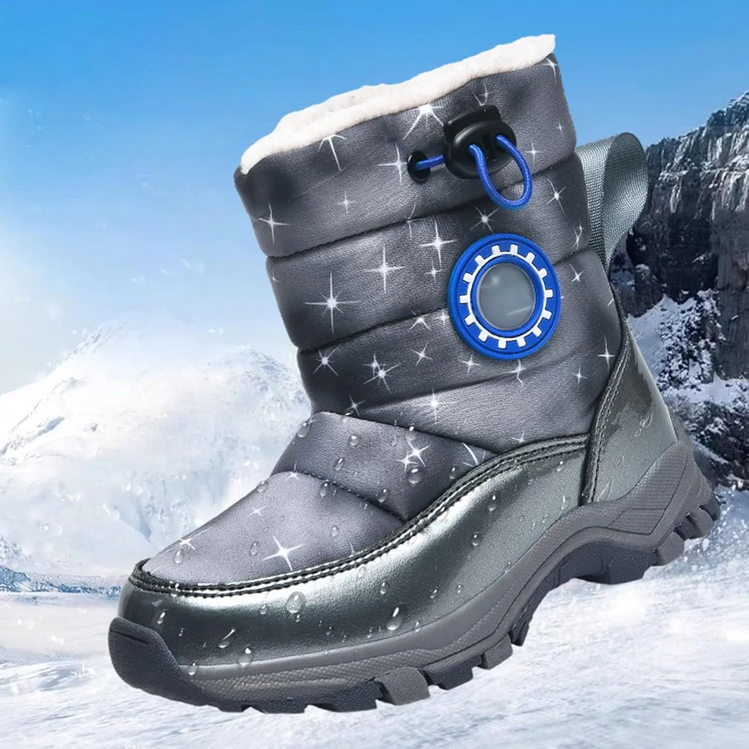 Children's Snow Boots Girls Cotton Boots Boys Padded Warm Winter Boots Cotton Boots Toddler Light up 12 Month Shoes