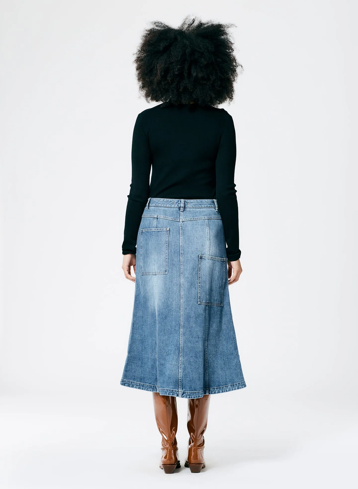 Classic Wash Denim Skirt