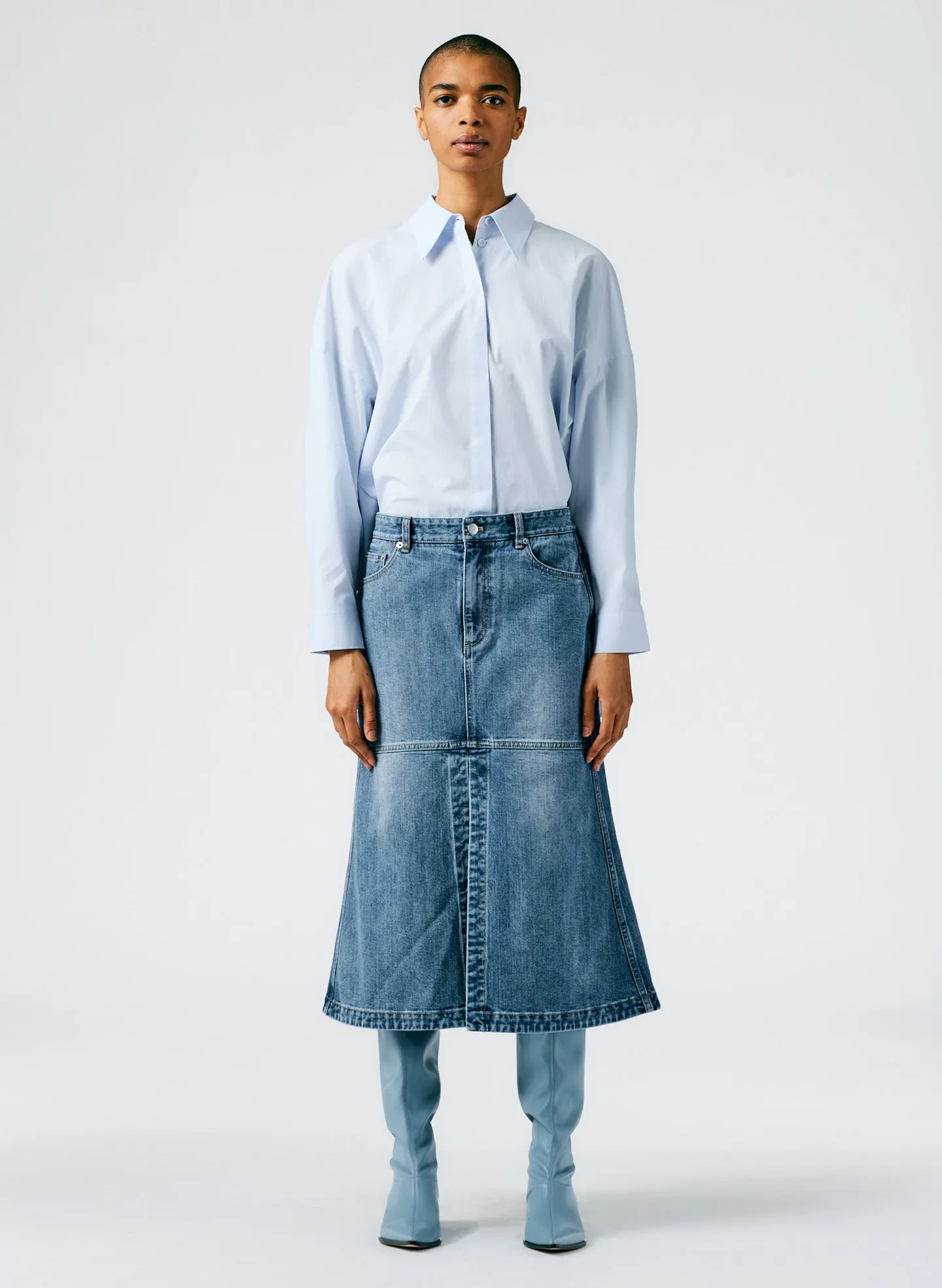 Classic Wash Denim Skirt