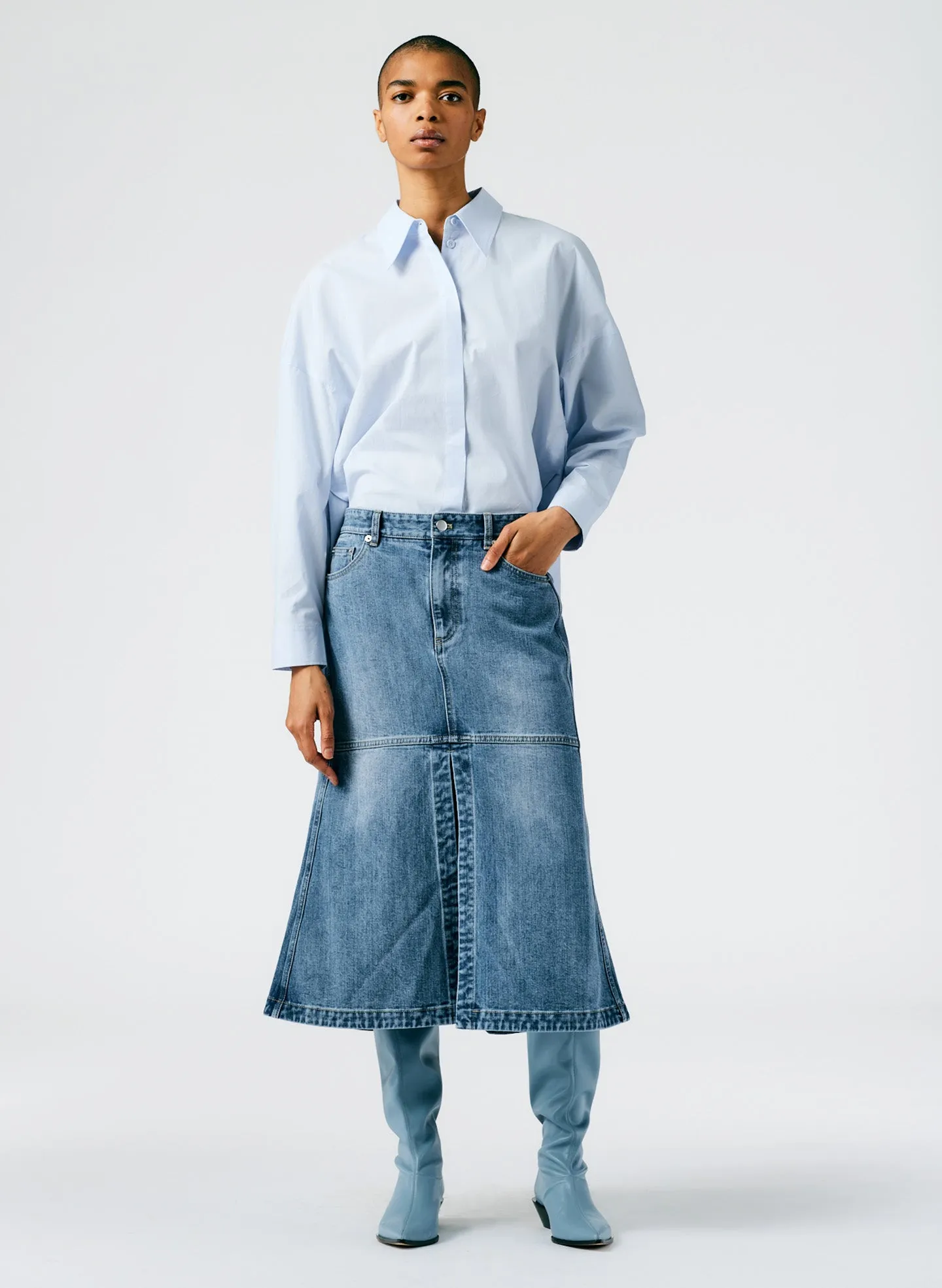 Classic Wash Denim Skirt
