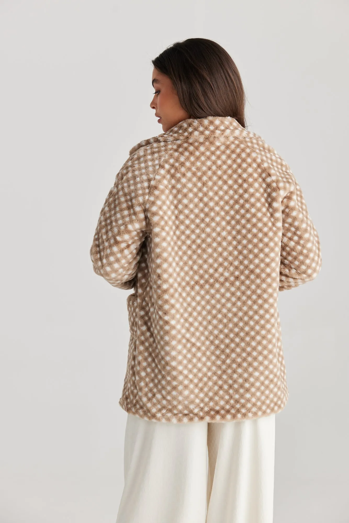 DAISY SAYS Joey Jacket TAUPE CHECK