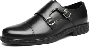DECARSDZ Men's Classic Retro Double Monk Strap Casual Dress Loafer Shoes Comfortable for Business and Wedding Slip On Loafers