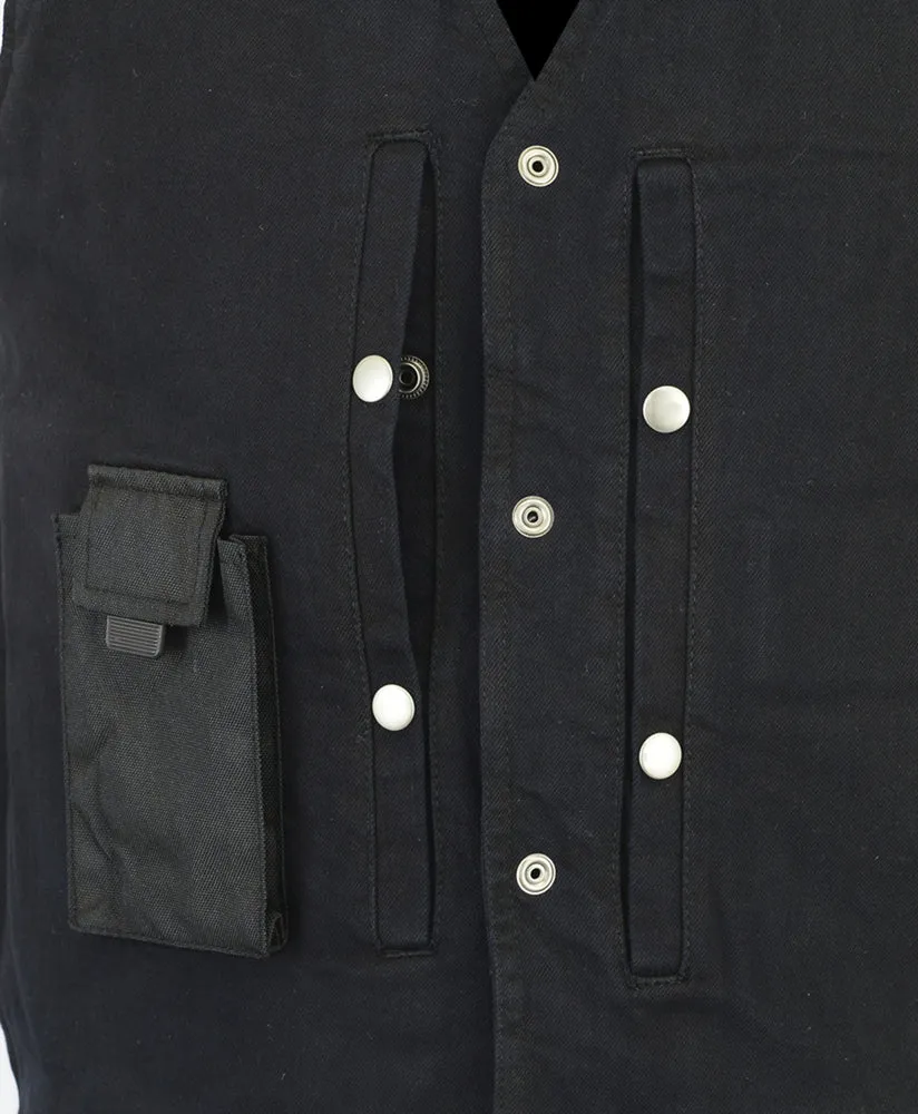 DM Men's Single Back Panel Concealed Carry Denim Vest