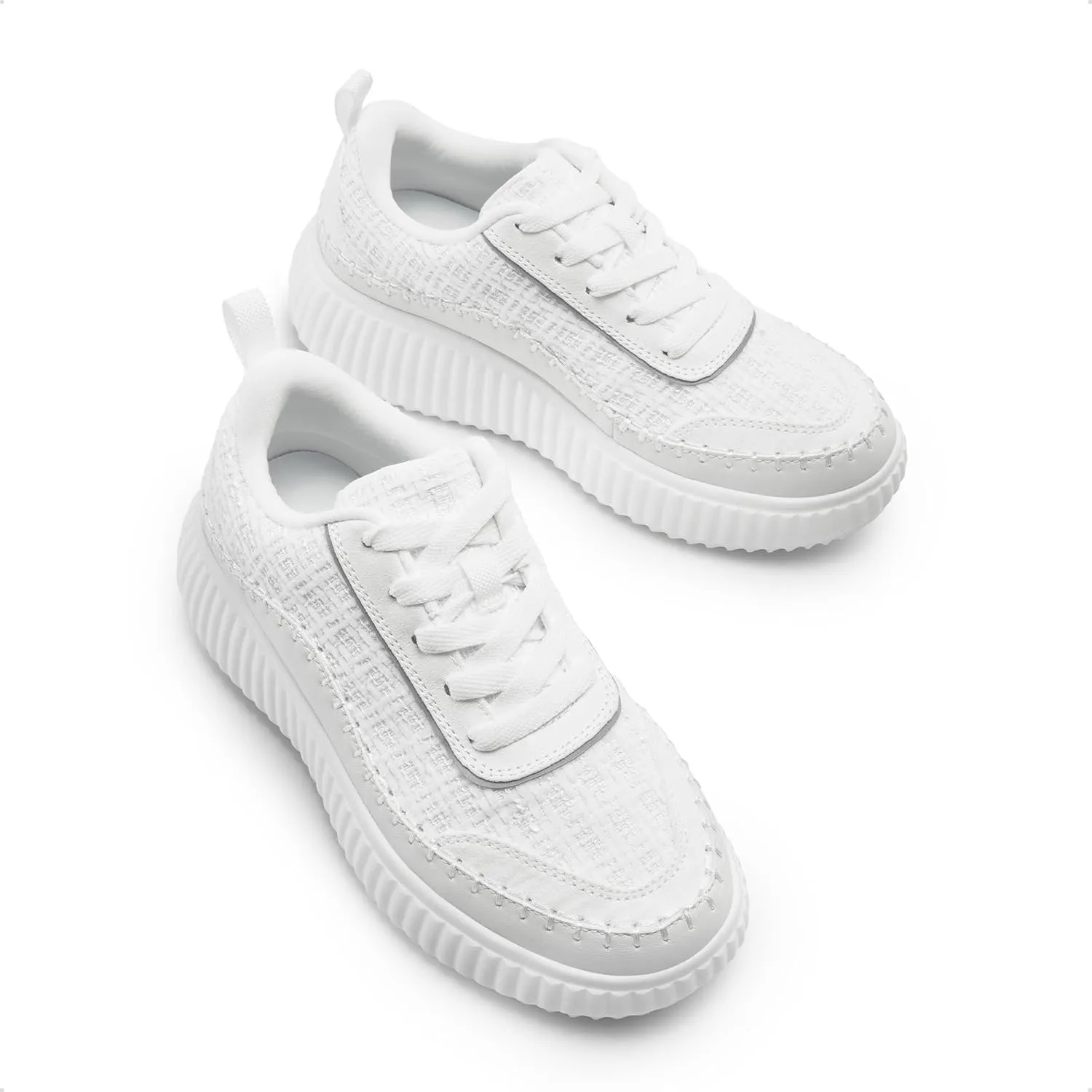 DREAM PAIRS Girls Fashion Sneakers Tennis Shoes Kids Platform Lightweight Lace Up Casual Walking Shoes