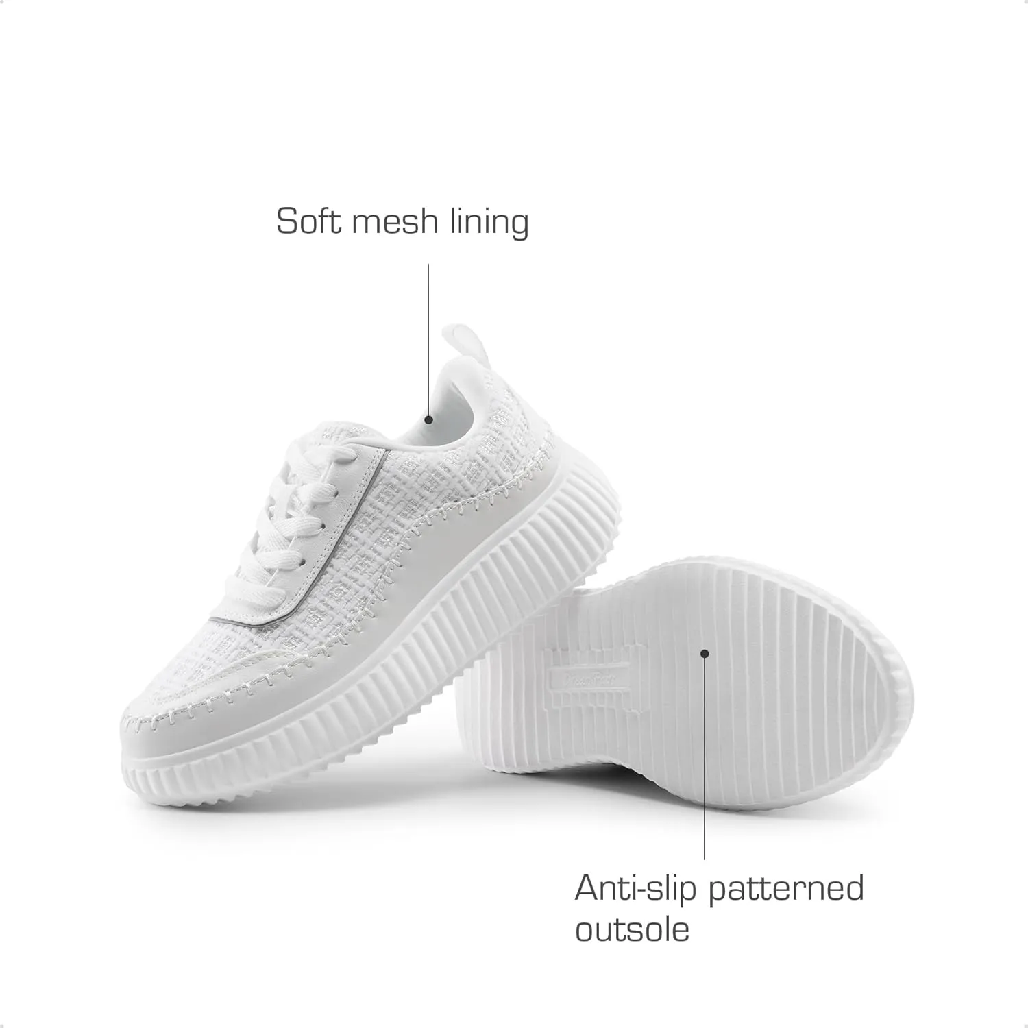 DREAM PAIRS Girls Fashion Sneakers Tennis Shoes Kids Platform Lightweight Lace Up Casual Walking Shoes