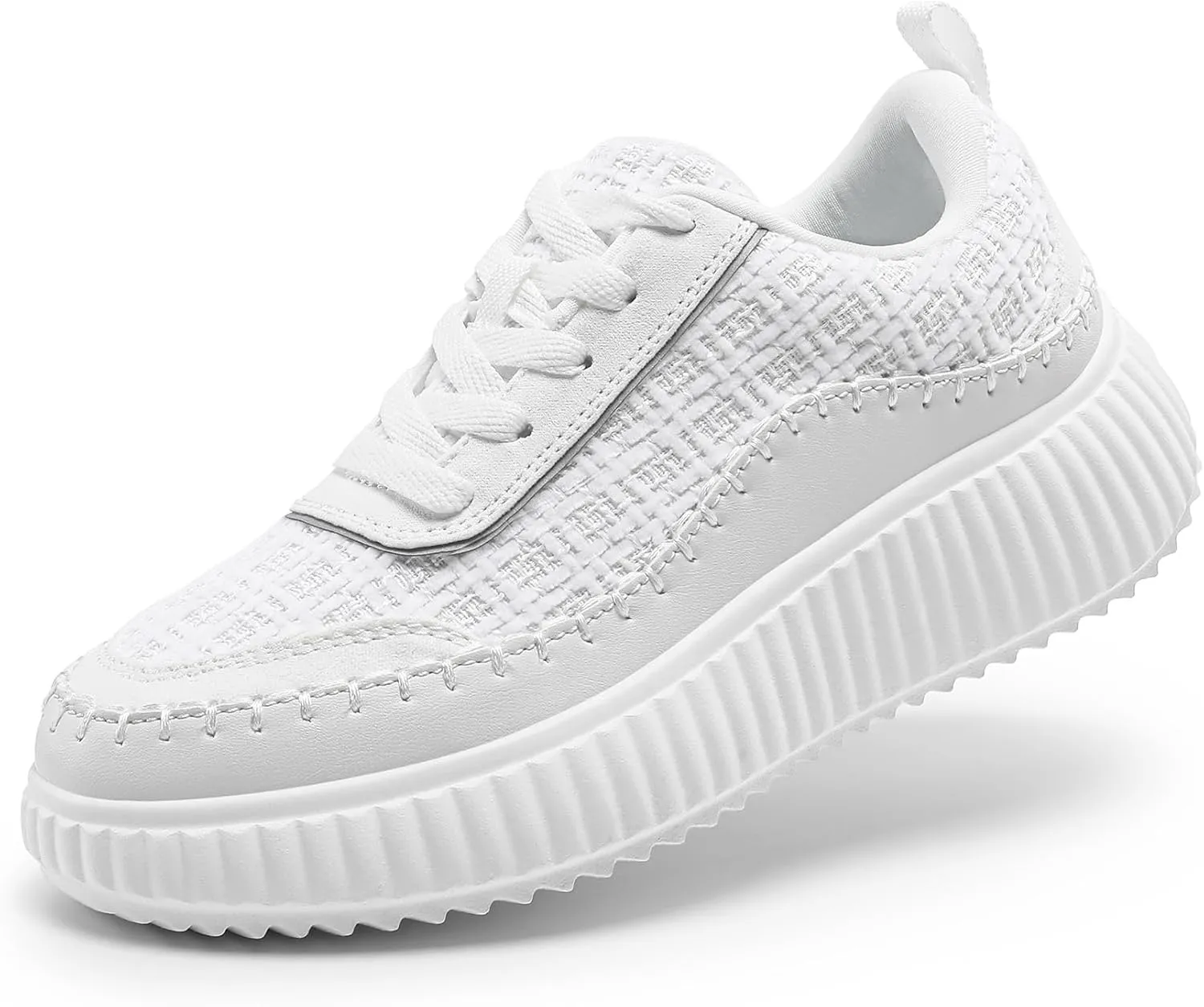 DREAM PAIRS Girls Fashion Sneakers Tennis Shoes Kids Platform Lightweight Lace Up Casual Walking Shoes