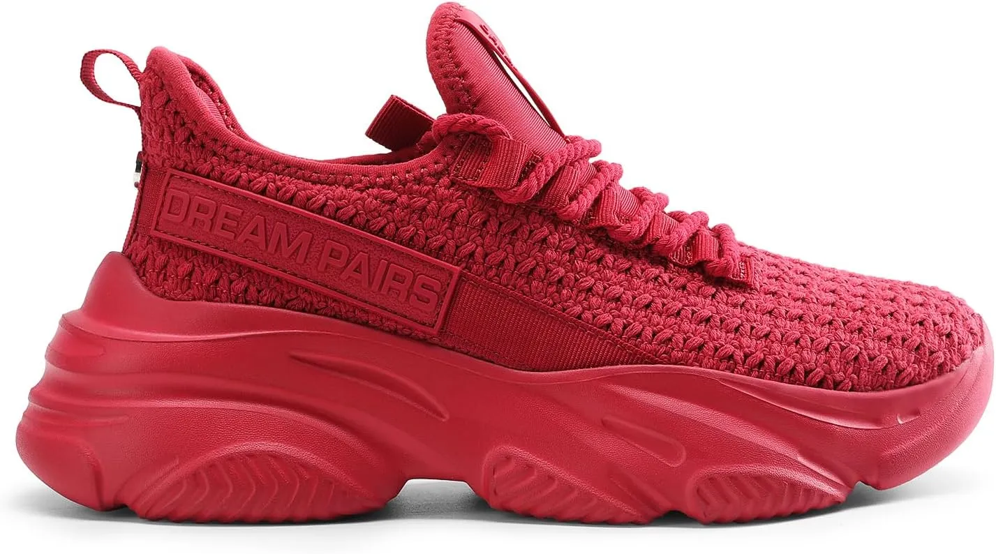 DREAM PAIRS Women's Platform Chunky Fashion Sneakers Slip on Walking Stylish Lightweight Classic Casual Sneaker