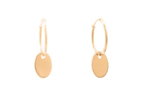 E15 Oval Earring, Red Gold