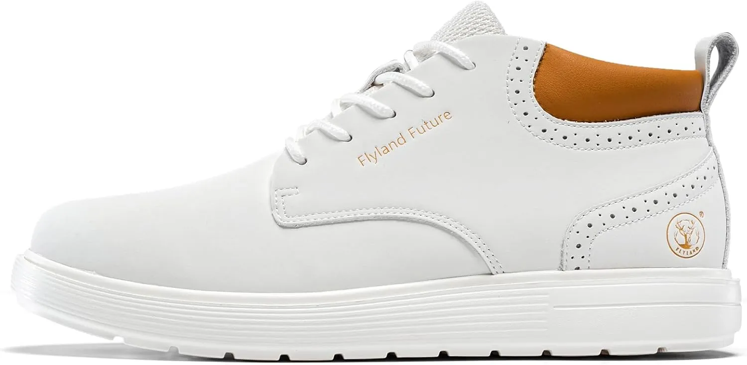 FLYLAND Men's Fashion Sneakers Chukaa Boots Leather Shoes Lace Up Lightweight Dress Boots Walking Driving Shoes