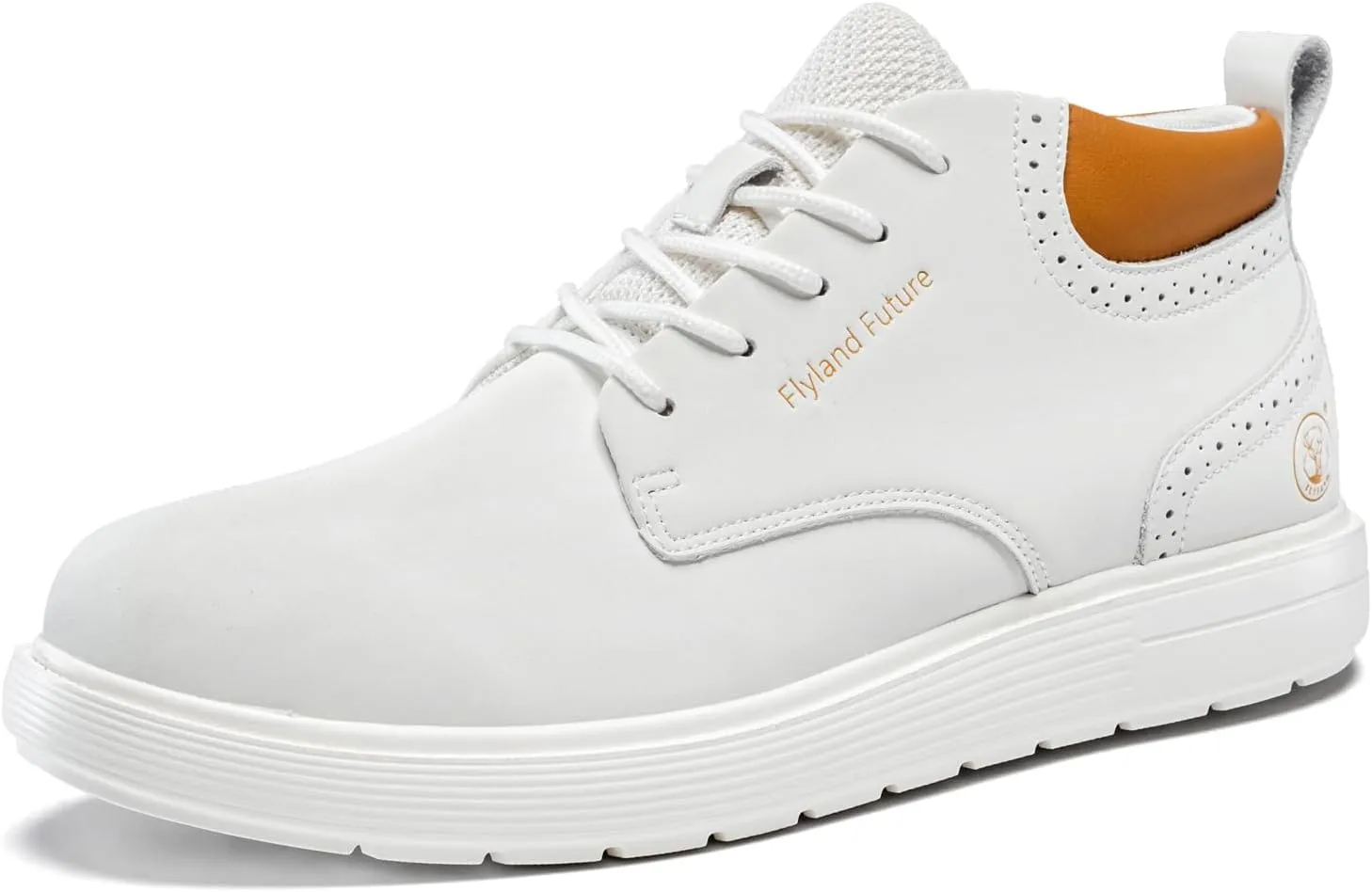 FLYLAND Men's Fashion Sneakers Chukaa Boots Leather Shoes Lace Up Lightweight Dress Boots Walking Driving Shoes