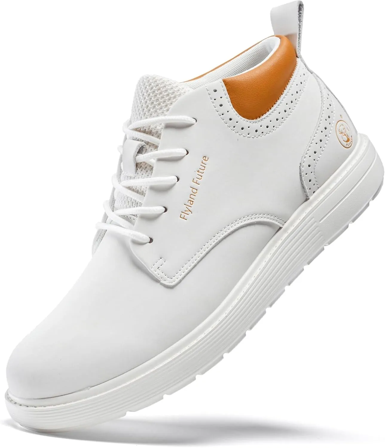 FLYLAND Men's Fashion Sneakers Chukaa Boots Leather Shoes Lace Up Lightweight Dress Boots Walking Driving Shoes