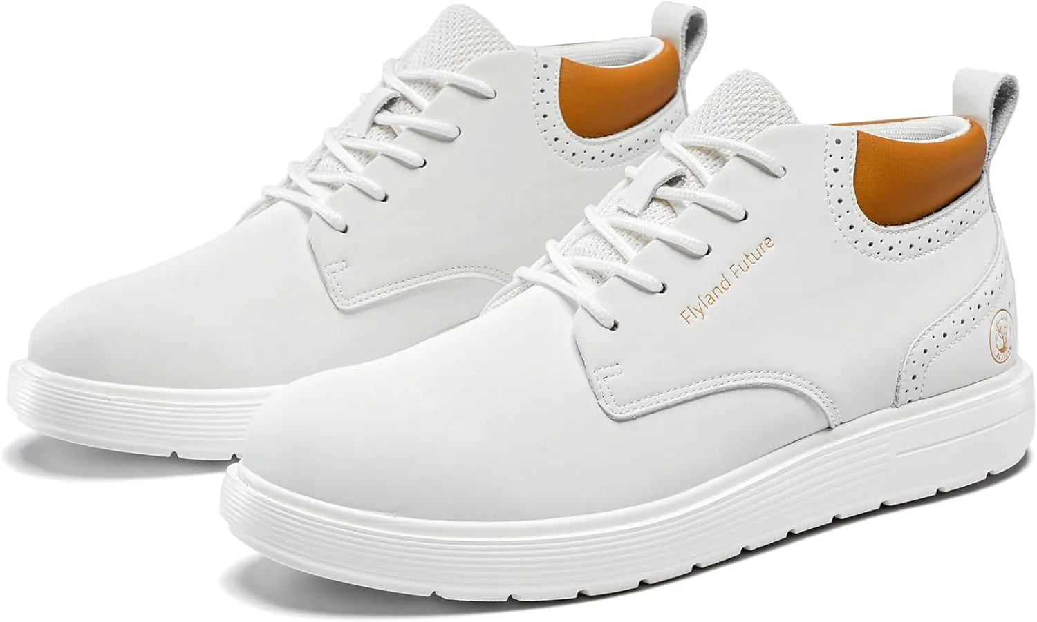 FLYLAND Men's Fashion Sneakers Chukaa Boots Leather Shoes Lace Up Lightweight Dress Boots Walking Driving Shoes