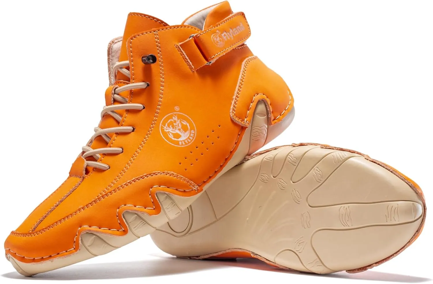 FLYLAND Womens Casual Leather Fashion Sneakers Handmade Ankle Chukka Boots Lightweight Slip-On Loafers Walking Driving Shoes