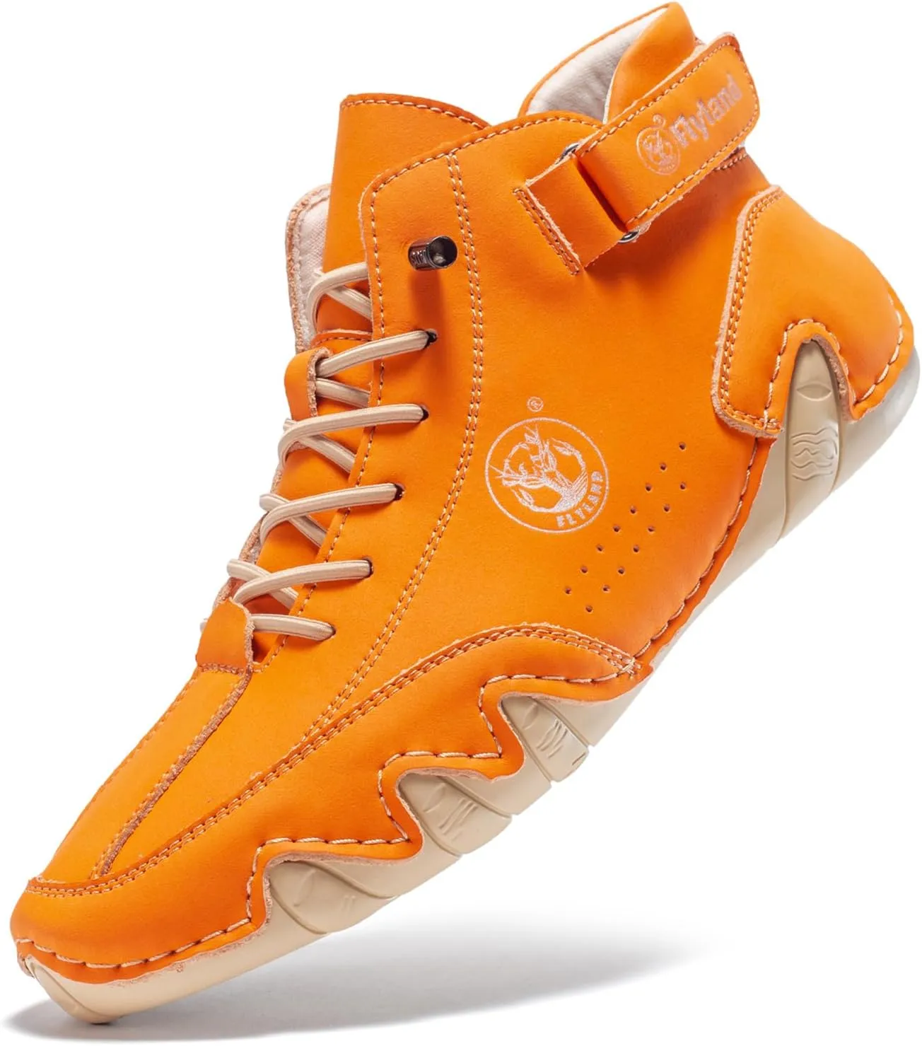 FLYLAND Womens Casual Leather Fashion Sneakers Handmade Ankle Chukka Boots Lightweight Slip-On Loafers Walking Driving Shoes