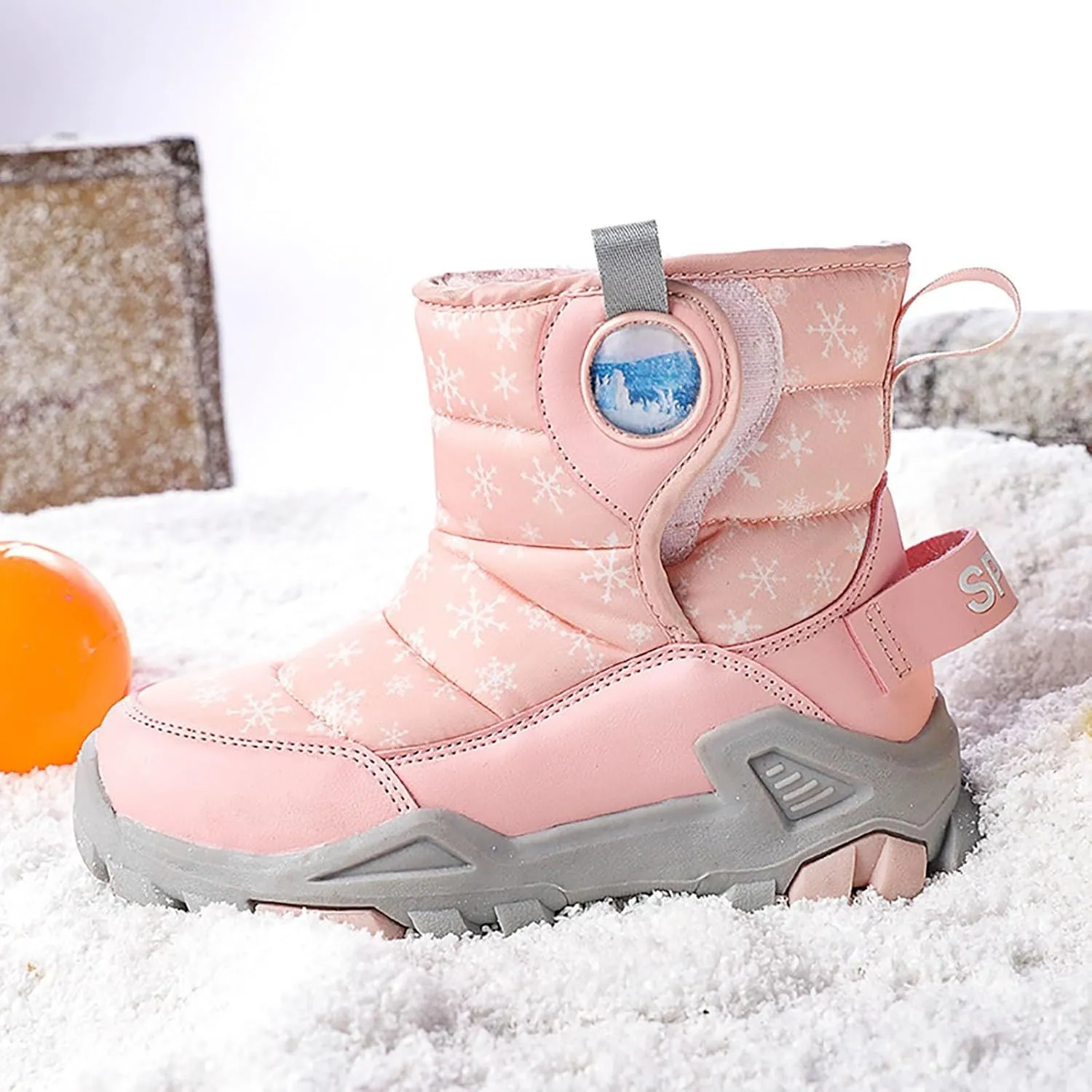 Girls Boys Snow Boots Outdoor Warm Comfortable Non Slip Mid Calf Padded Small Big Kids Winter Girls Boots Size Four
