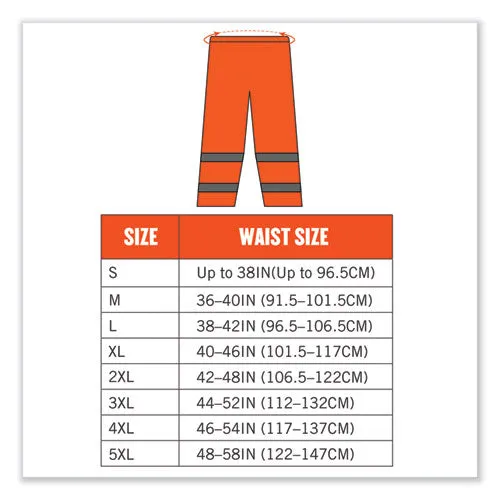Glowear 8916 Class E Lightweight Hi-vis Rain Pants, Small, Orange, Ships In 1-3 Business Days