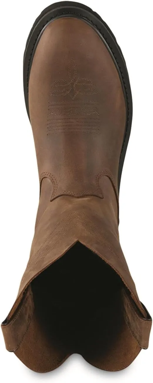 Guide Gear Men's Western Work 2.0 Pull-On Work Boots; Leather Uppers, Rubber Sole