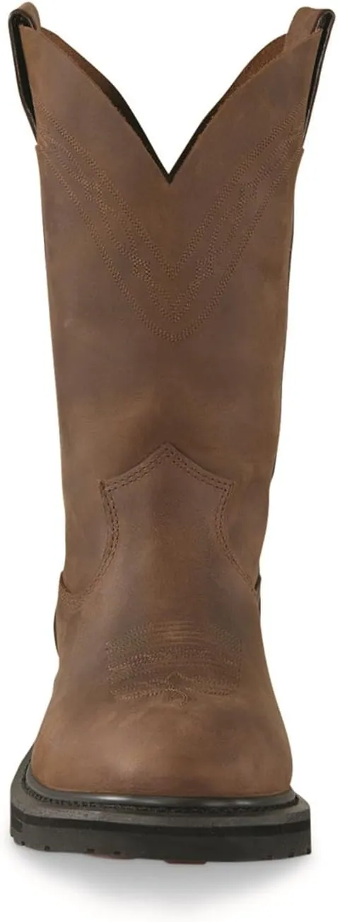 Guide Gear Men's Western Work 2.0 Pull-On Work Boots; Leather Uppers, Rubber Sole