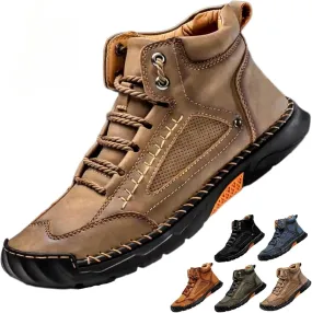 Hillde Mens Shoes, Comfortable Walking Shoes Sneakers, Men's Casual Leather Handmade Non-Slip Arch Support Loafers