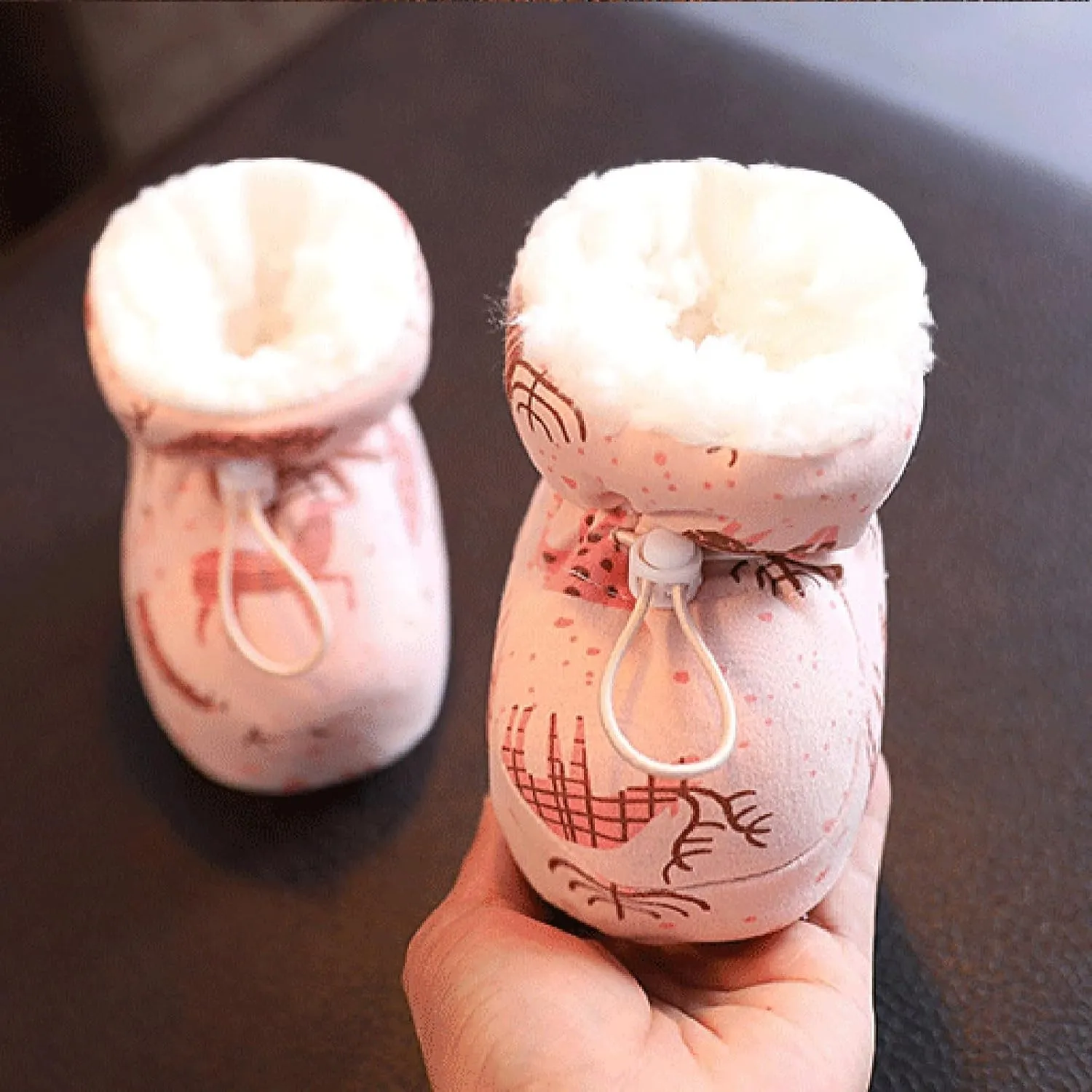 Infant Booties 612 Months Lined Fuzzy Boots, Baby Boy Boots 2024 Warm Baby Boots With Drawstring Baby Winter Snow