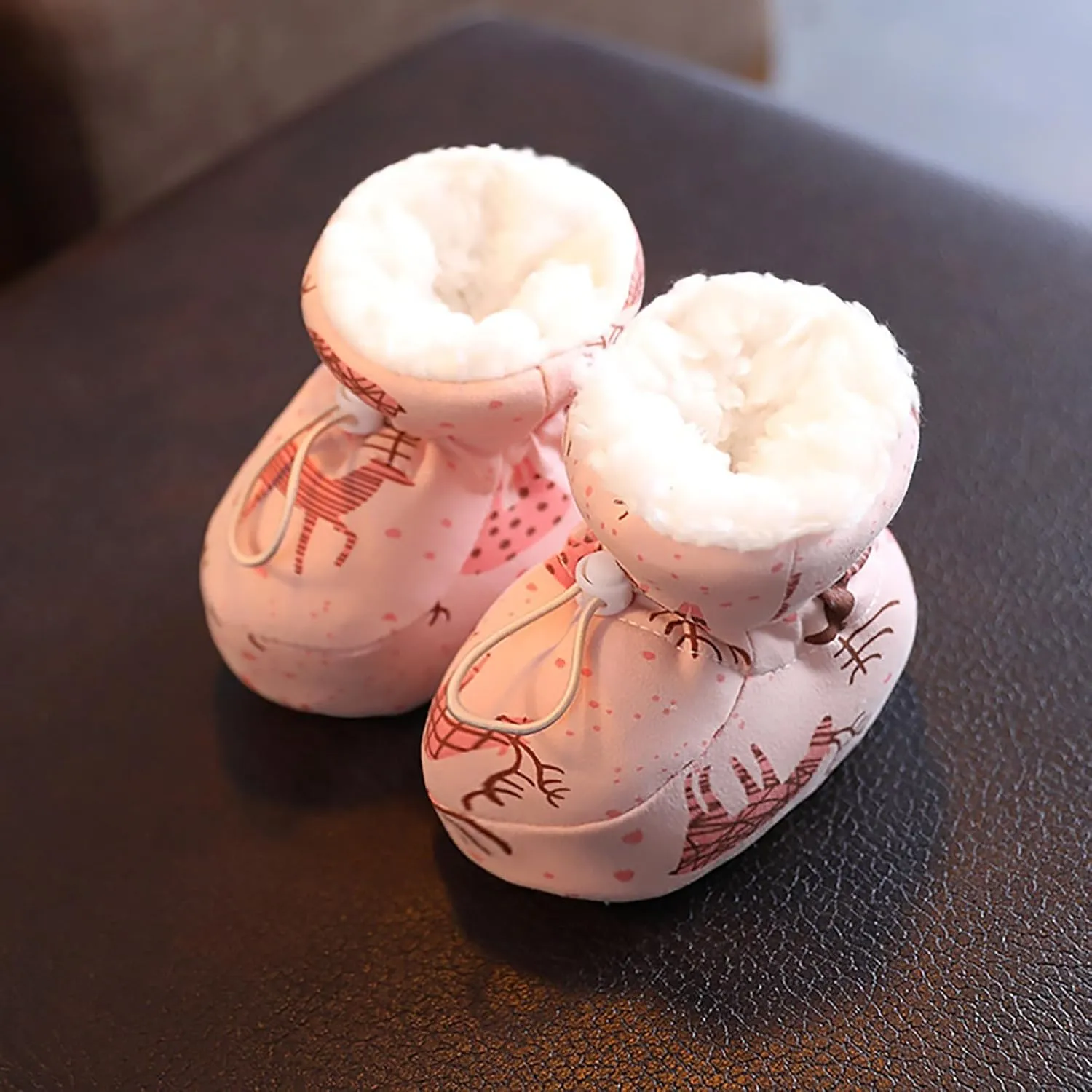 Infant Booties 612 Months Lined Fuzzy Boots, Baby Boy Boots 2024 Warm Baby Boots With Drawstring Baby Winter Snow