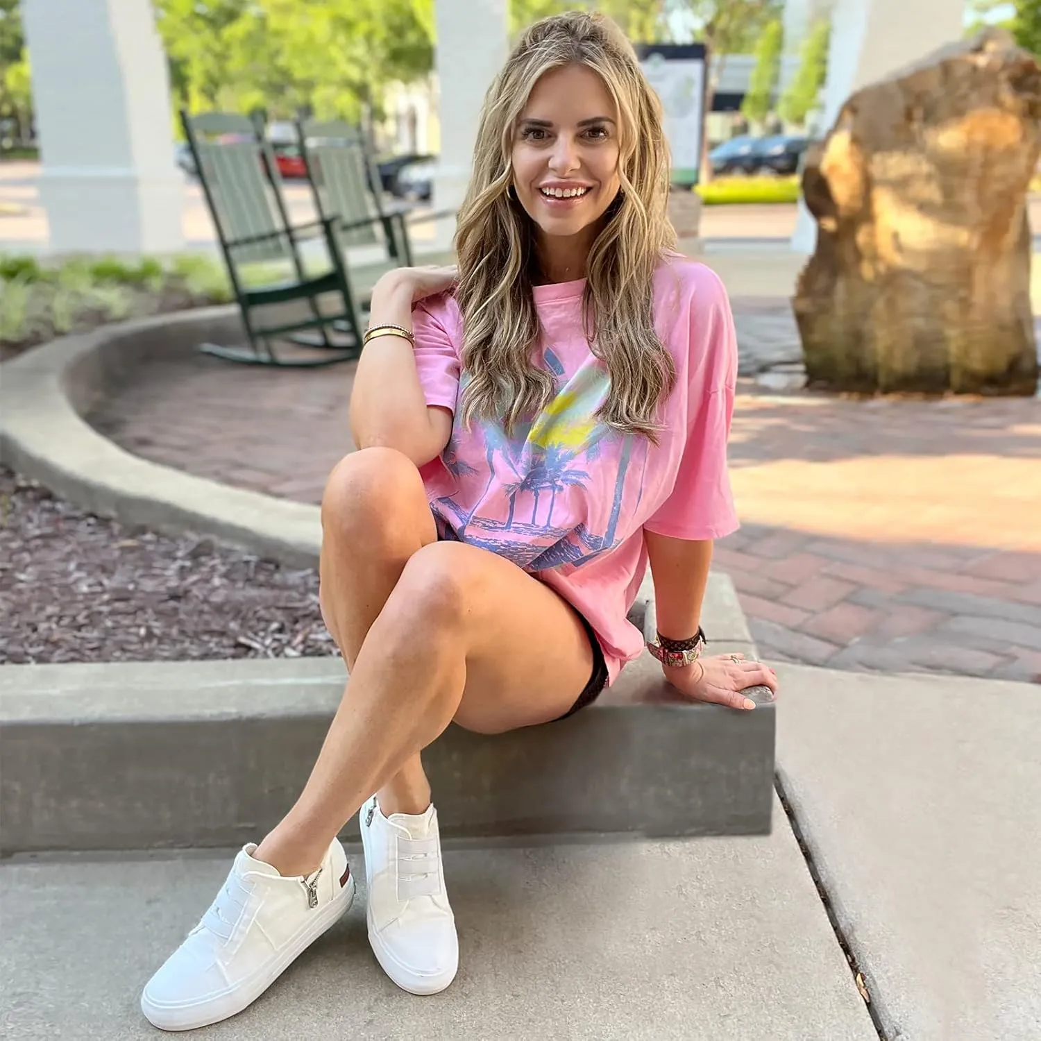 JENN ARDOR Wedge Sneakers for Women Lightweight Platform Shoes High Top Fashion Sneakers Hidden Wedgie Sneaker Ankle Booties for Women